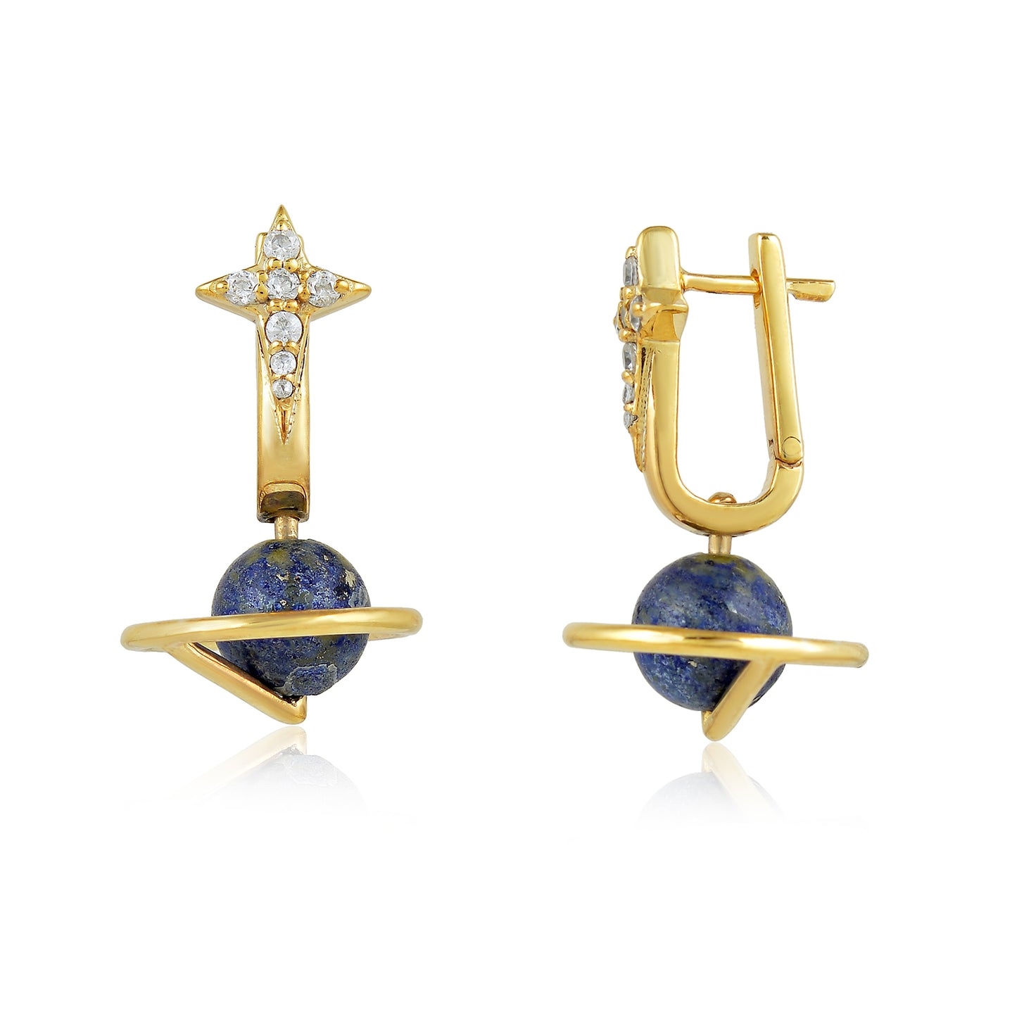 Galaxia Lapiz Lazuli huggie Earring