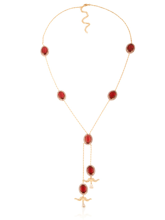 JewelX-Statement , Luxury-Fashion jewelry-Wedding-Gold plated gemstone Necklace, Gift for her, Elegant jewelry