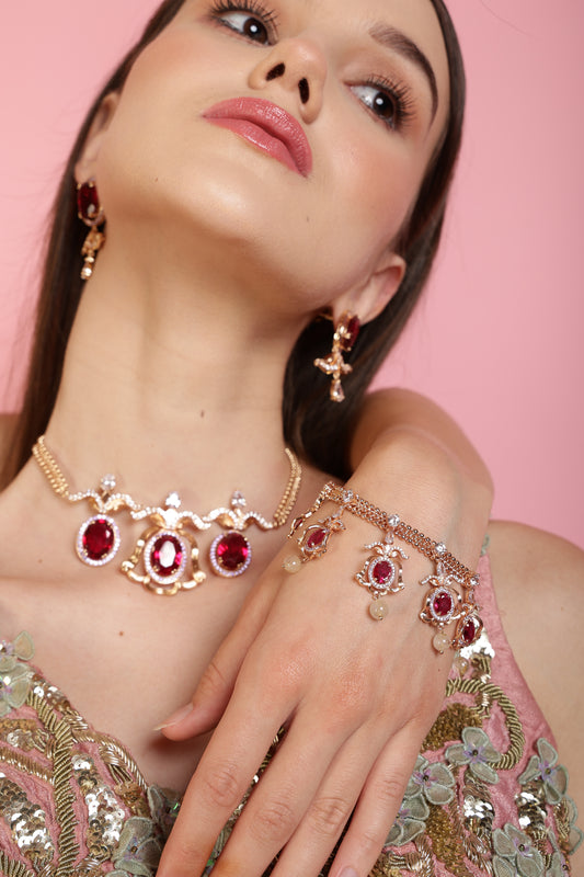 JewelX Statement Jewelry, Ruby-king Stone, Gold-Plaited, Delhi-Jaipur, Hyderabad-Bangloar, Mumbai-Goa,