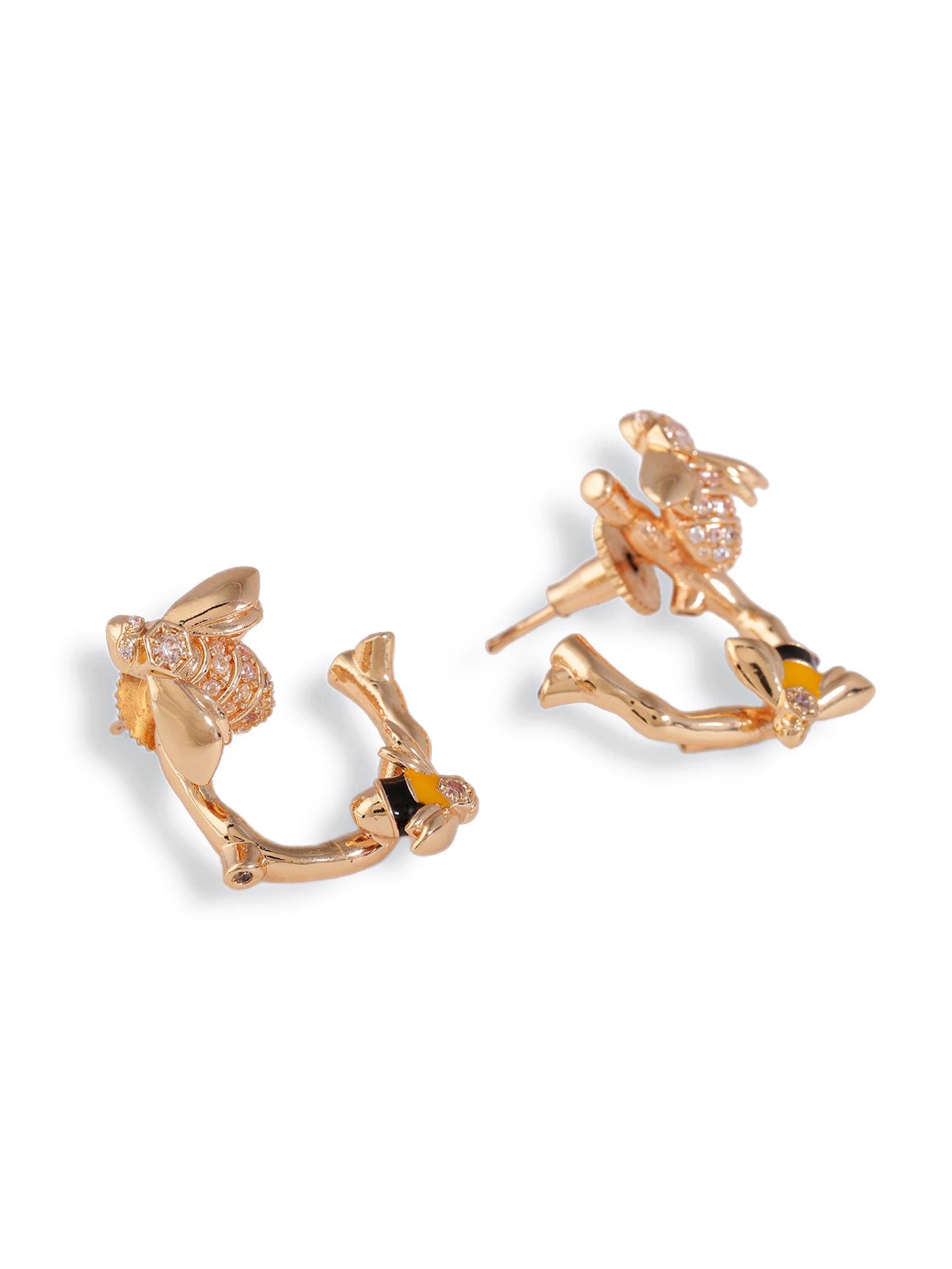 JewelX Bee motif-earring, Cute-luxury earring, Bee-fashion jewelry, Trendy earrings, Premium-ear stud, Gift for her