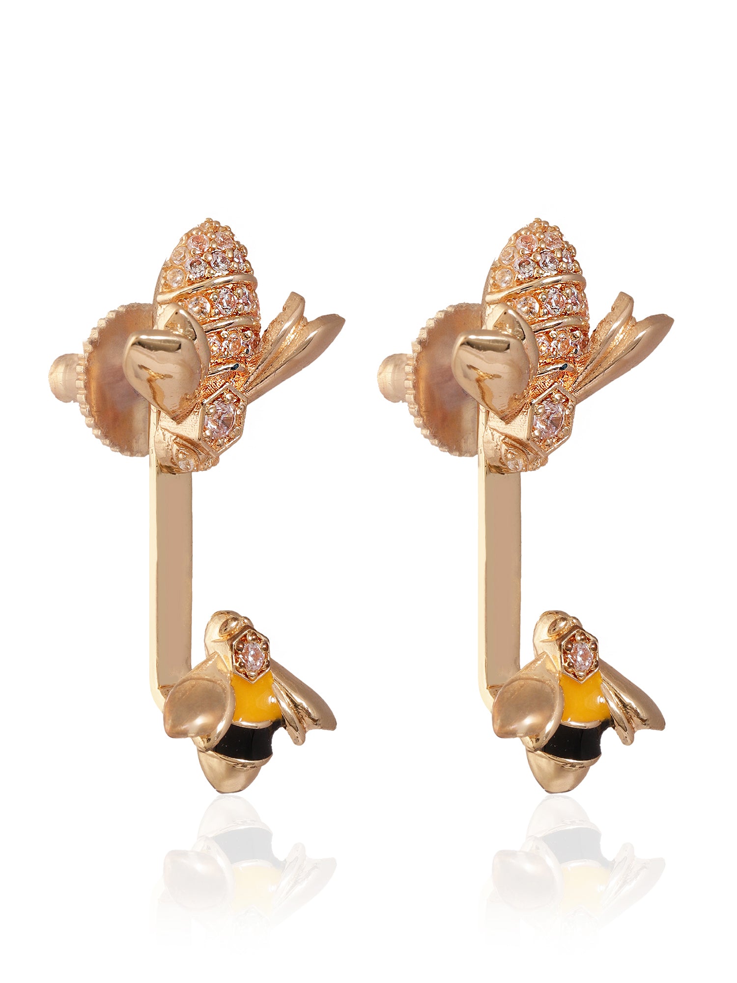 JewelX Statement Jewelry, Ruby-king Stone, Gold-Plaited, Whimsical gold earrings, Everyday luxury studs, 