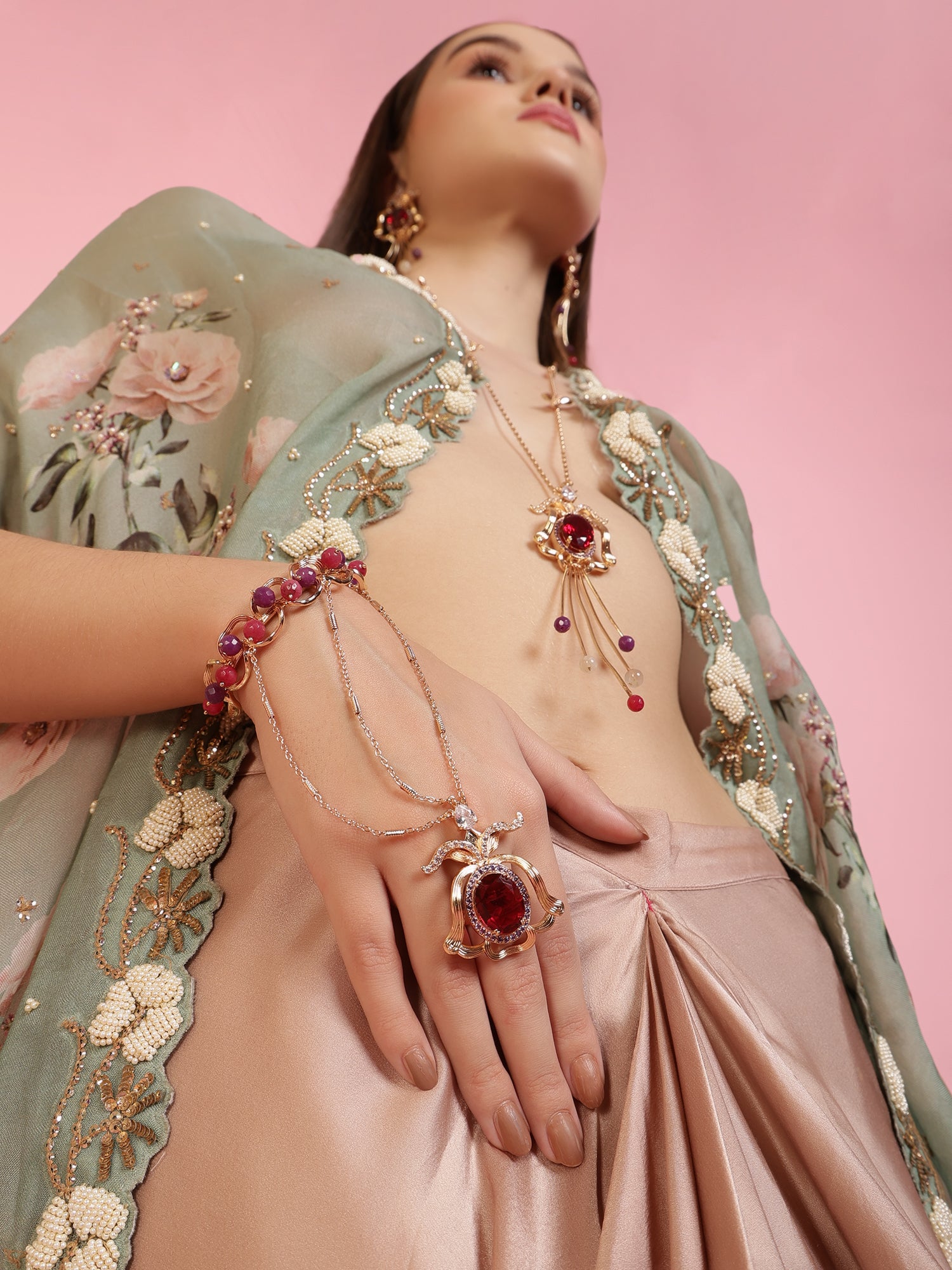 JewelX Statement Jewelry, Ruby-king Stone, Gold-Plaited, Delhi-Jaipur, Hyderabad-Bangloar, Mumbai-Goa, 