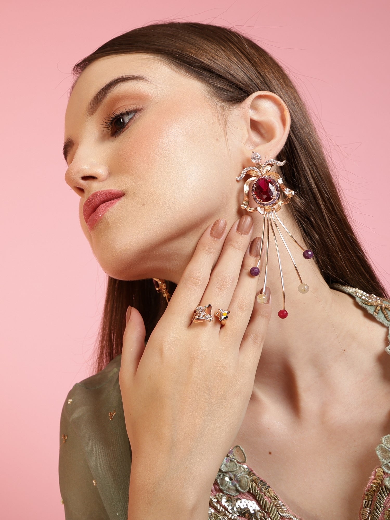 JewelX Open Vein Ring With Buzzing Bee Design – Adjustable Statement Ring