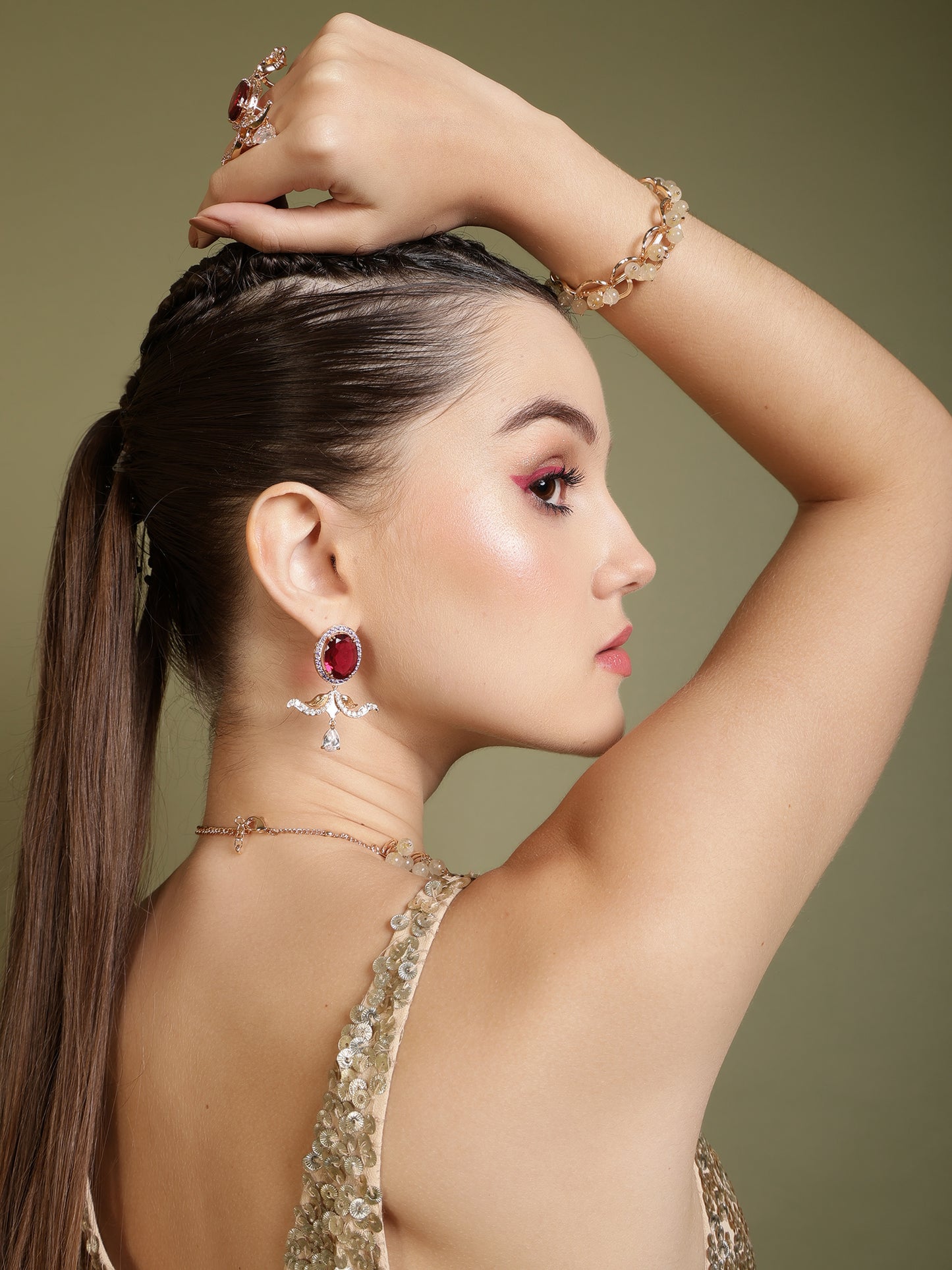 JewelX Statement Jewelry, Ruby-king Stone, Gold-Plaited, Royal Collection, Evening Jewelry, Delhi-Jaipur, Hyderabad-Bangloar, Mumbai-Goa, 