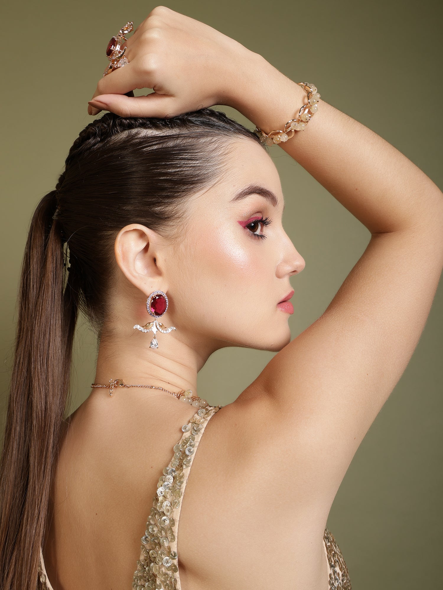 JewelX Statement Jewelry, Ruby-king Stone, Gold-Plaited, Royal Collection, Evening Jewelry, Delhi-Jaipur, Hyderabad-Bangloar, Mumbai-Goa, 