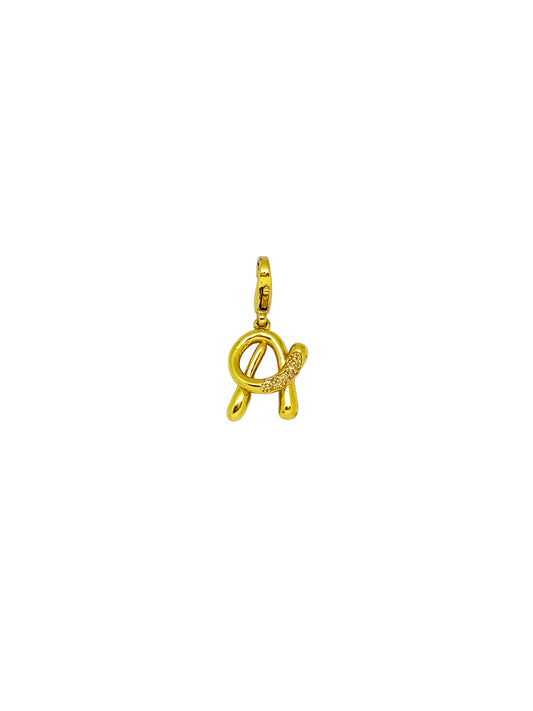 JewelX A – Hand-drawn A alphabet charm with a molten gold finish, designed as a delicate personalized pendant for effortless layering.  Gold-Plaited, Delhi-Jaipur, Hyderabad-Bangalore, Mumbai-Goa