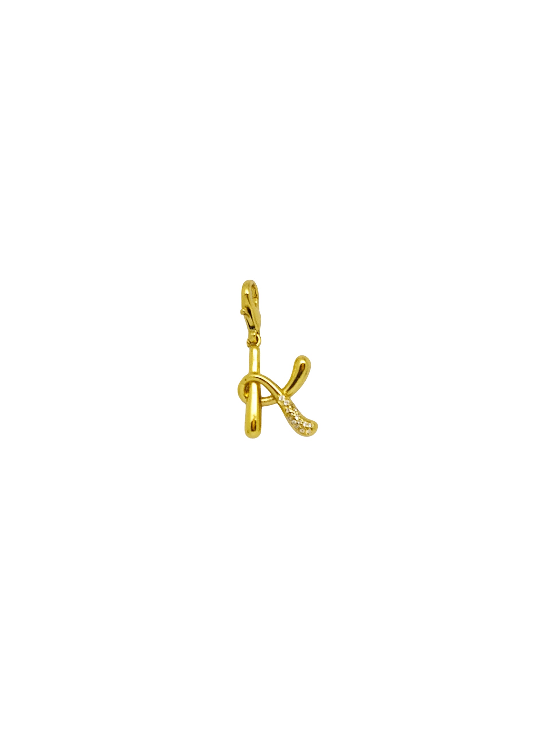 JewelX K – Handcrafted K alphabet pendant with organic flowing edges and a modern personalized feel. Gold-Plaited, Delhi-Jaipur, Hyderabad-Bangalore, Mumbai-Goa.