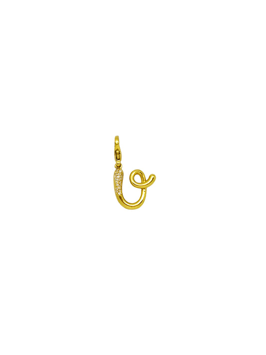JewelX U – Handcrafted U alphabet pendant with soft organic curves and a sculptural molten finish. Gold-Plaited, Delhi-Jaipur, Hyderabad-Bangalore, Mumbai-Goa.