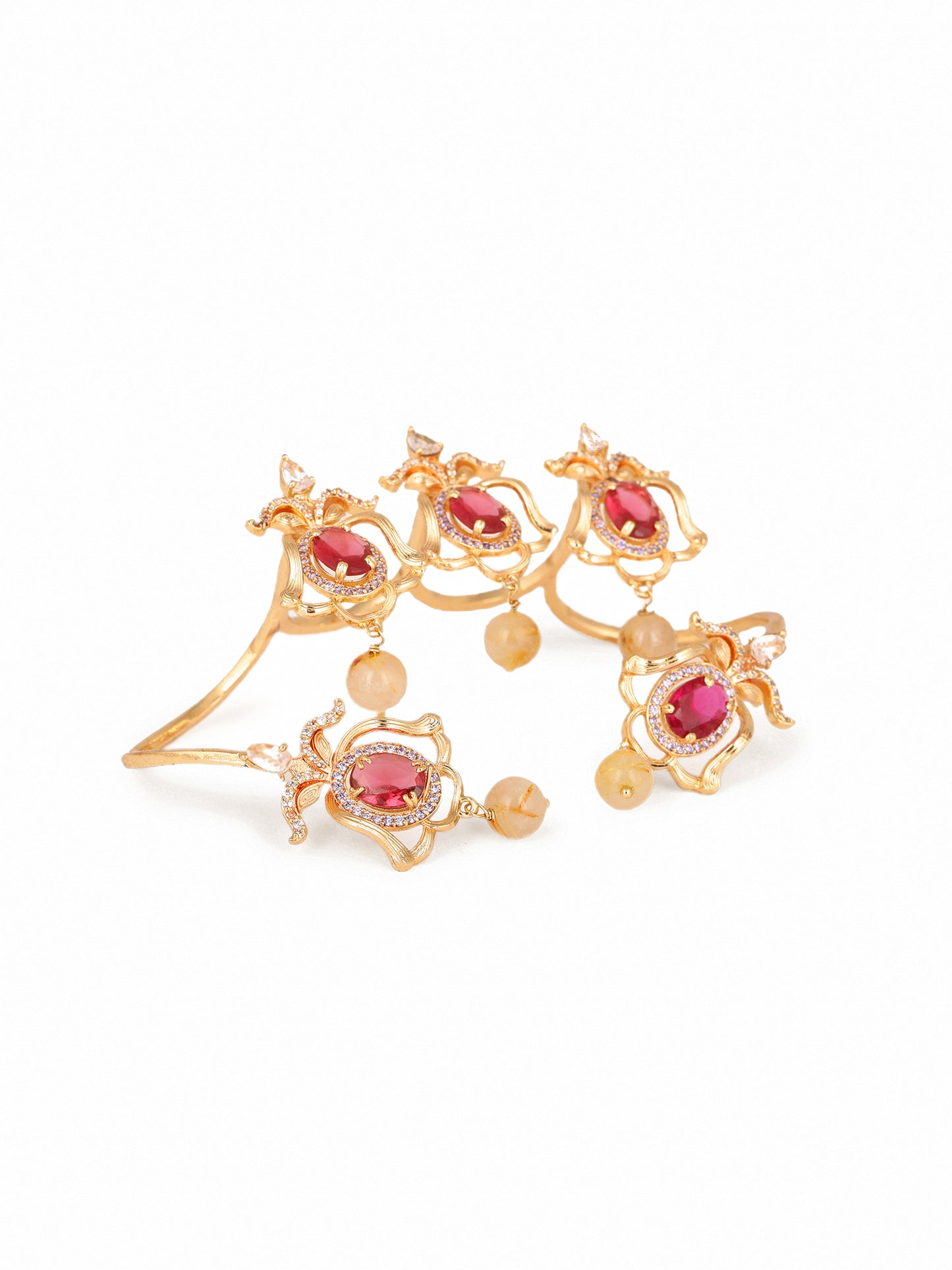 JewelX Fuchsia Grace Multi Ring – Stackable Statement Fashion Jewelry For Women.