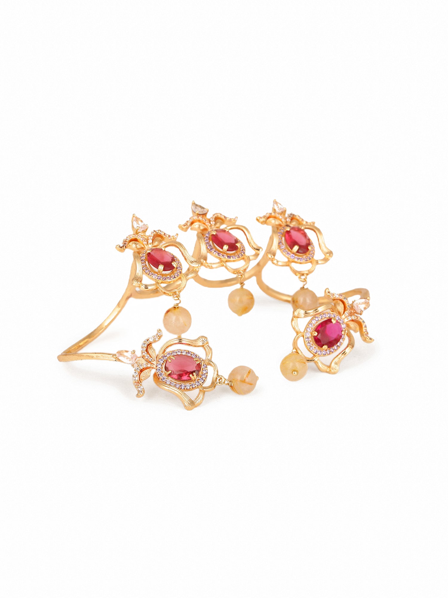 JewelX Fuchsia Grace Multi Ring – Stackable Statement Fashion Jewelry For Women.