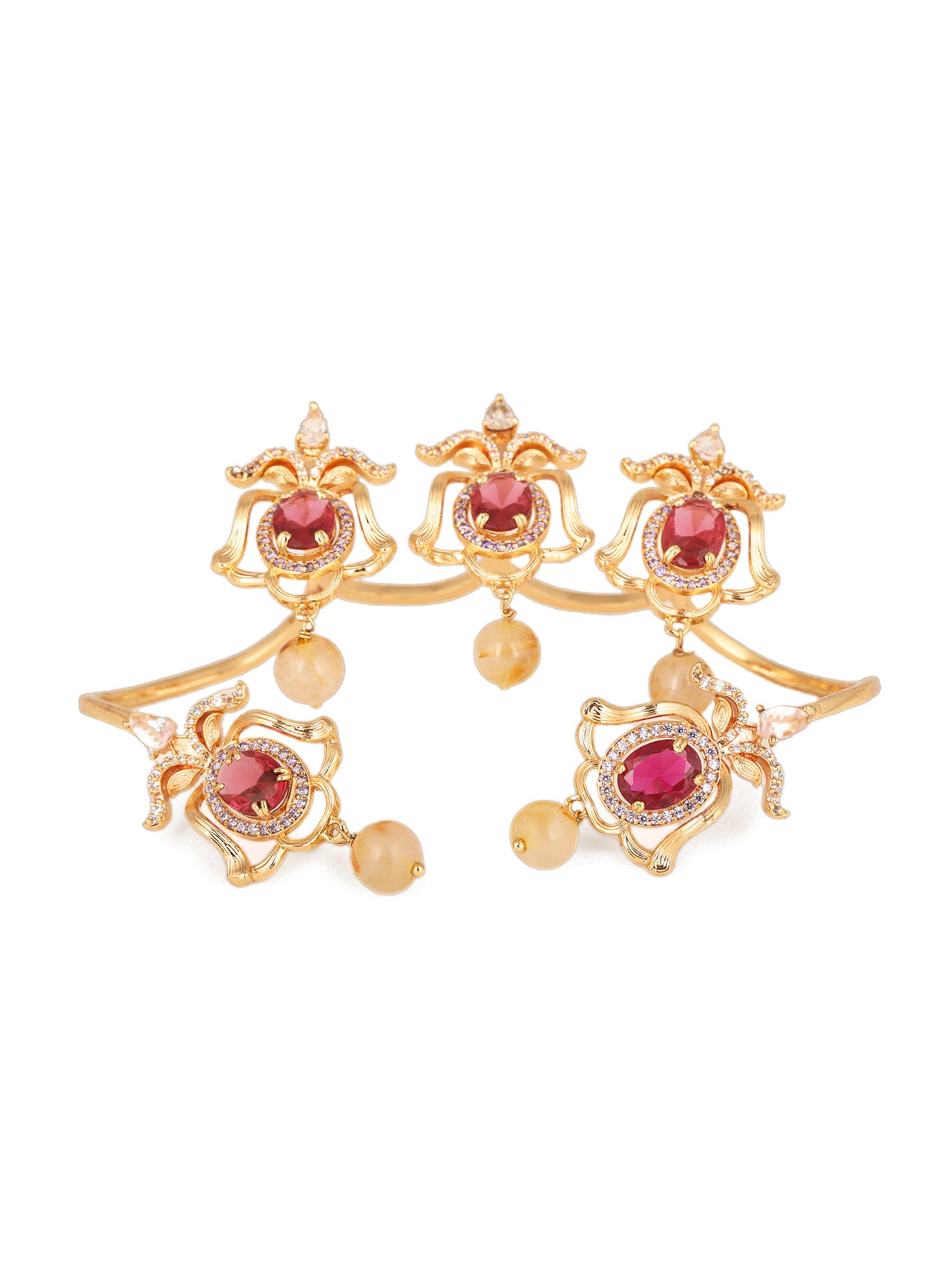 Bold Fuchsia Grace Multi Ring – Stackable Cocktail Jewelry With Stones.