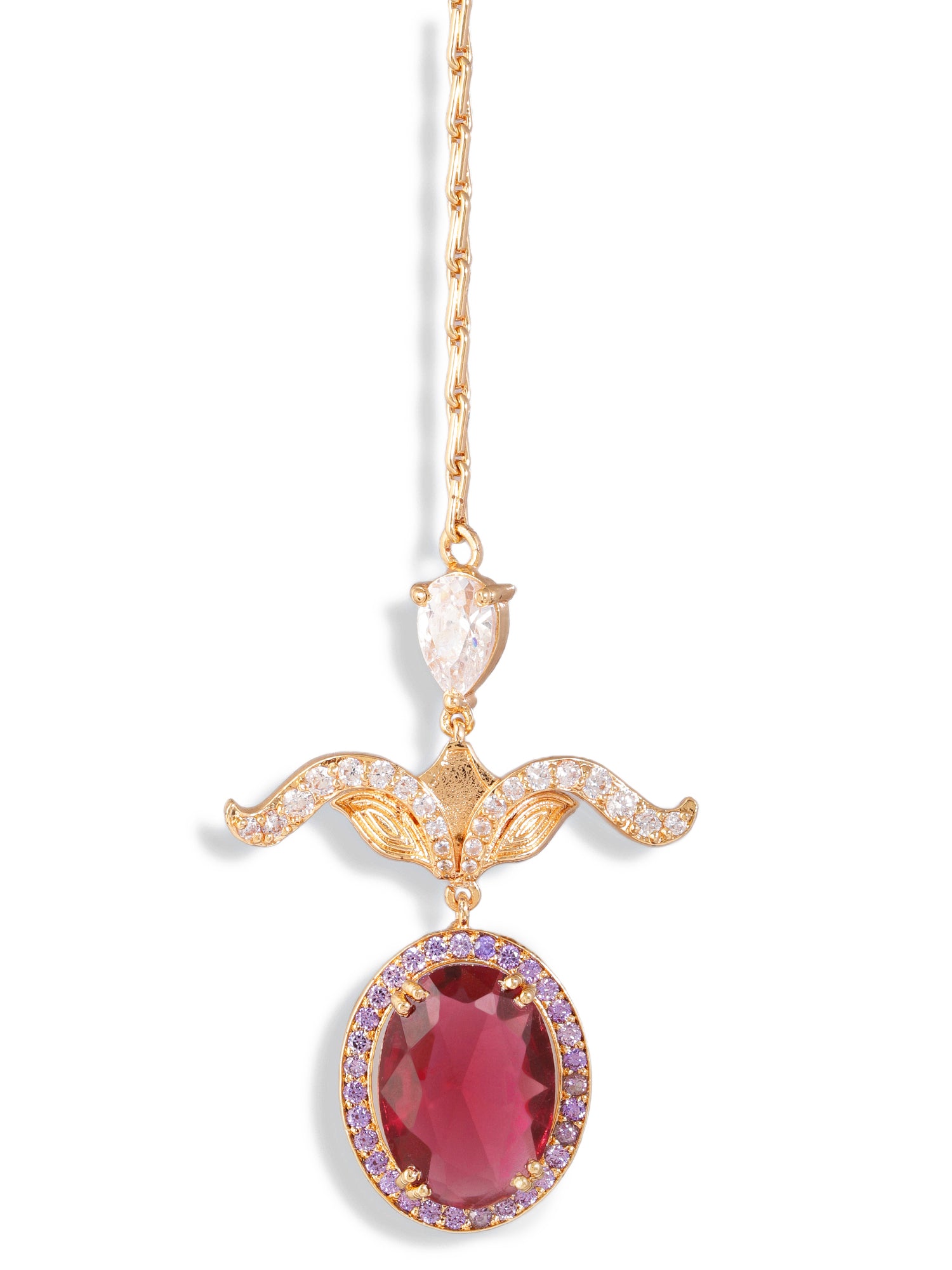 JewelX-Statement , Luxury-Fashion jewelry-Wedding-Gold plated gemstone Mang Tikka, Gift for her, Elegant jewelry 