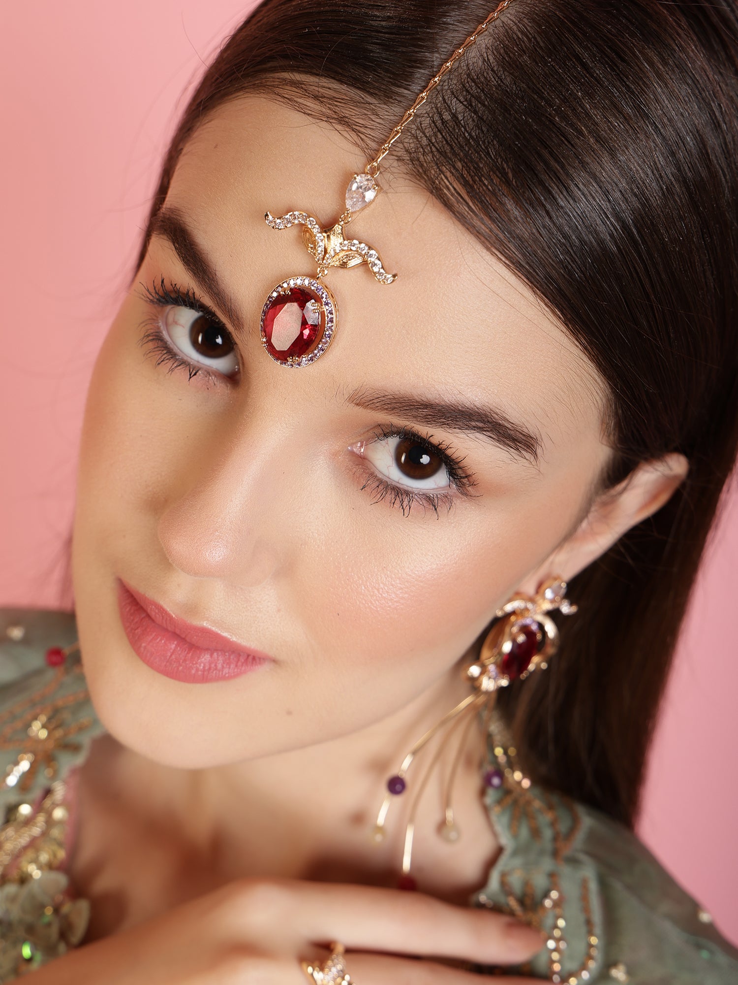 JewelX Statement Jewelry, Ruby-king Stone, Gold-Plaited, Delhi-Jaipur, Hyderabad-Bangloar, Mumbai-Goa, 