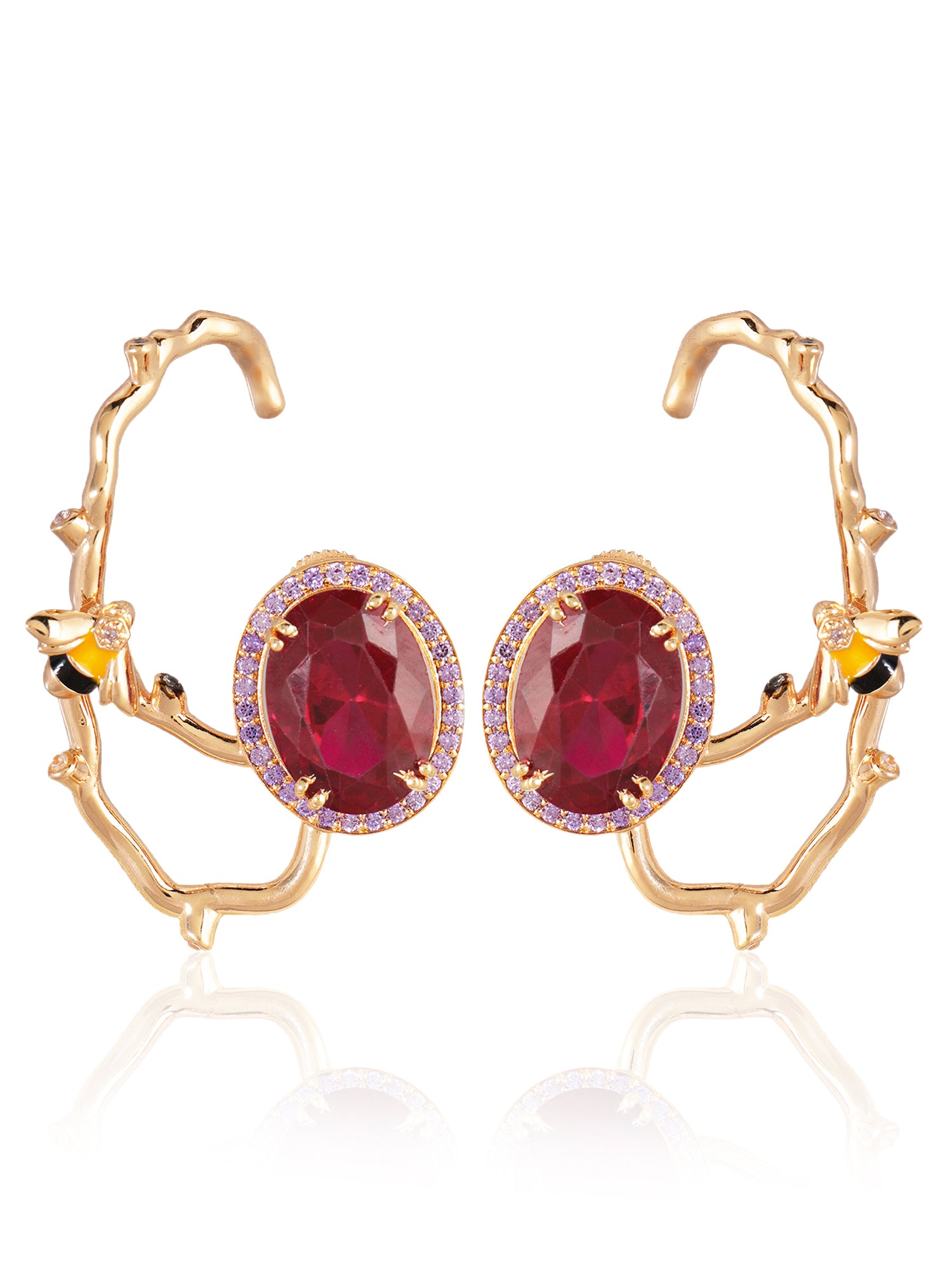 JewelX Premium ruby stones set in a sculpted vine-inspired silhouette  Ruby-king Stone, Gold-Plaited, Delhi-Jaipur, Hyderabad-Bangloar, Mumbai-Goa,
