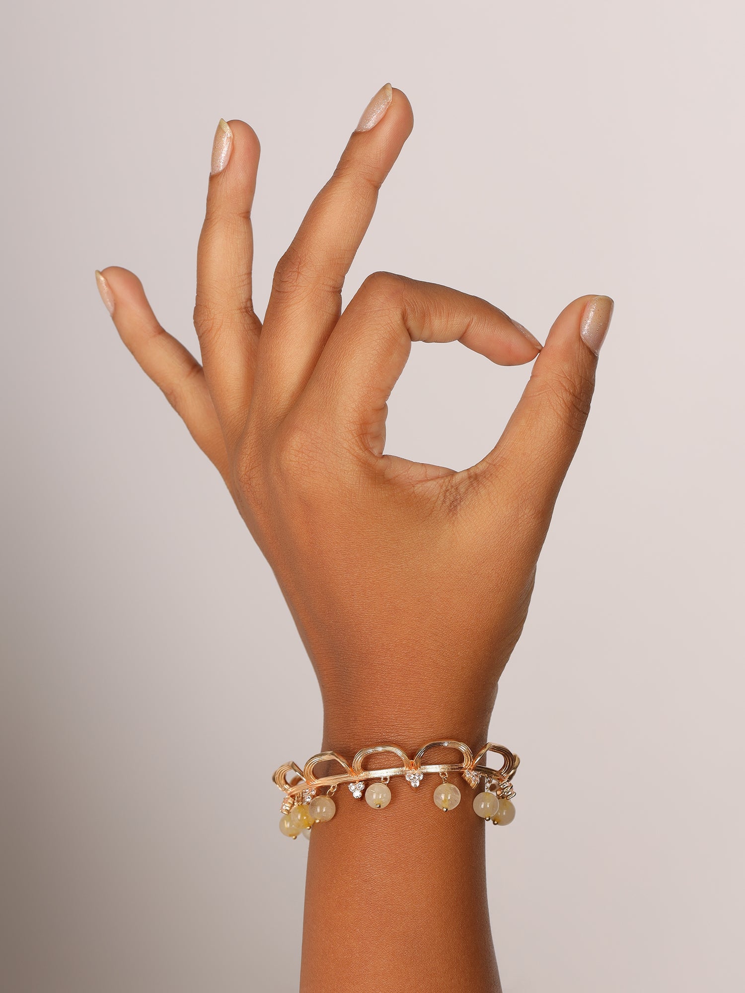 JewelX statement jewelry for women, Handpiece-Hand-Ornament, Fuchsia Stones