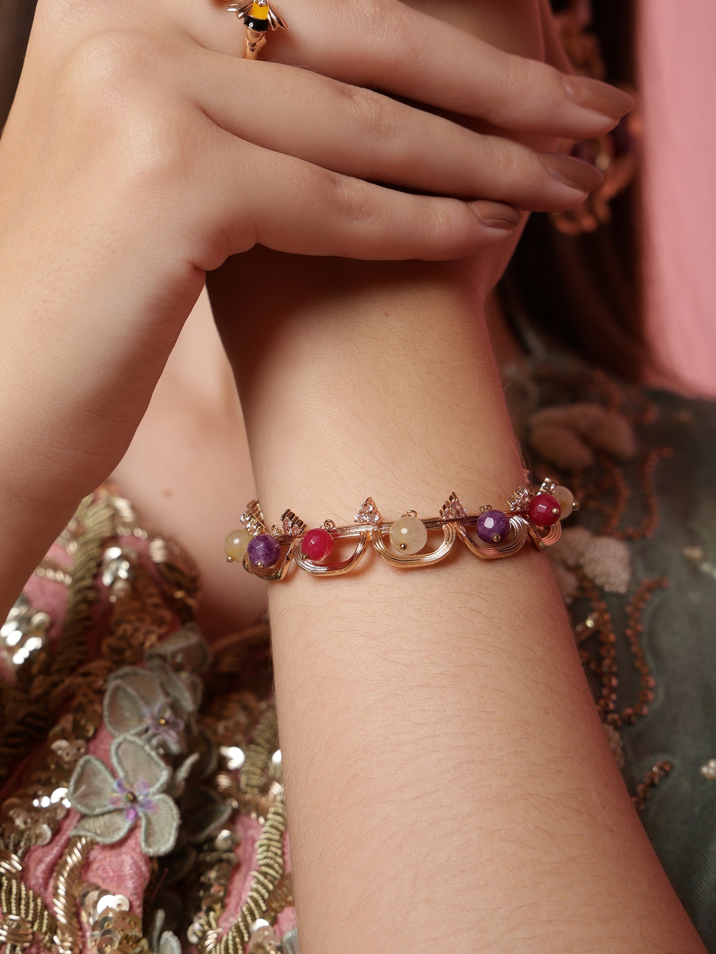 Playful  Multi Quartz Hand Cuff