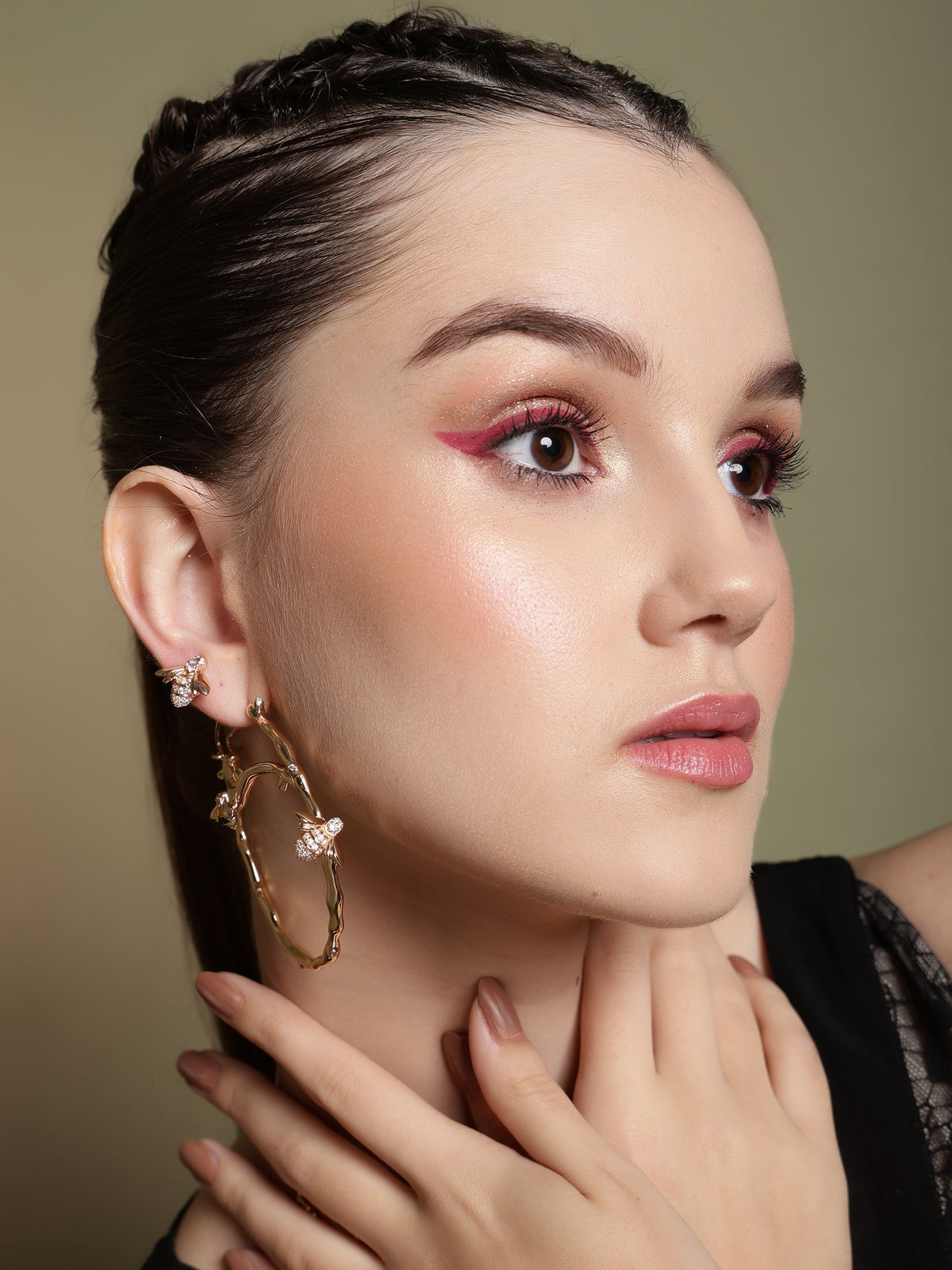 JewelX-Statement , Luxury-Fashion jewelry-Wedding-Gold plated gemstone Necklace, Gift for her, Elegant jewelry 