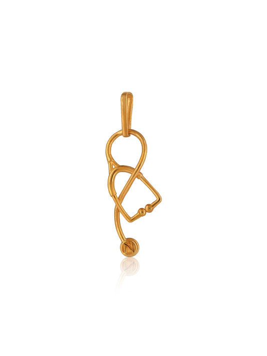 22K gold stethoscope-inspired pendant – The Wand of the Doctor, symbol of care and healing